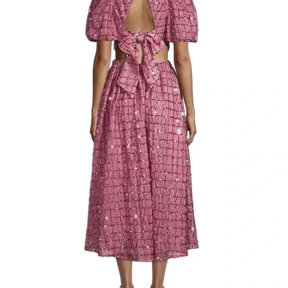 elliatt aubree puff-sleeve sequin midi-dress - Picture 4 of 5